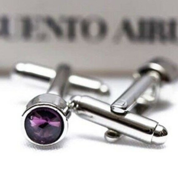 Classic Men's Lavender Dot Cufflinks
